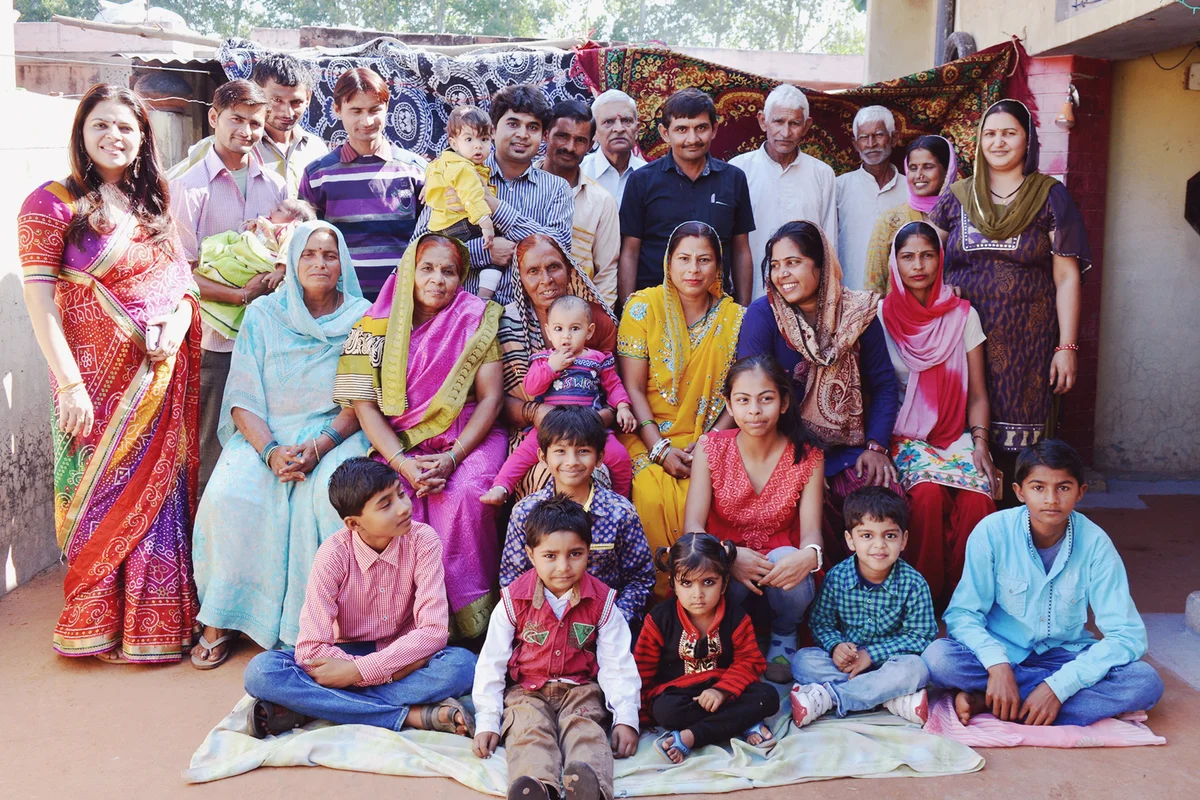 Portrait Of Happy Family In India