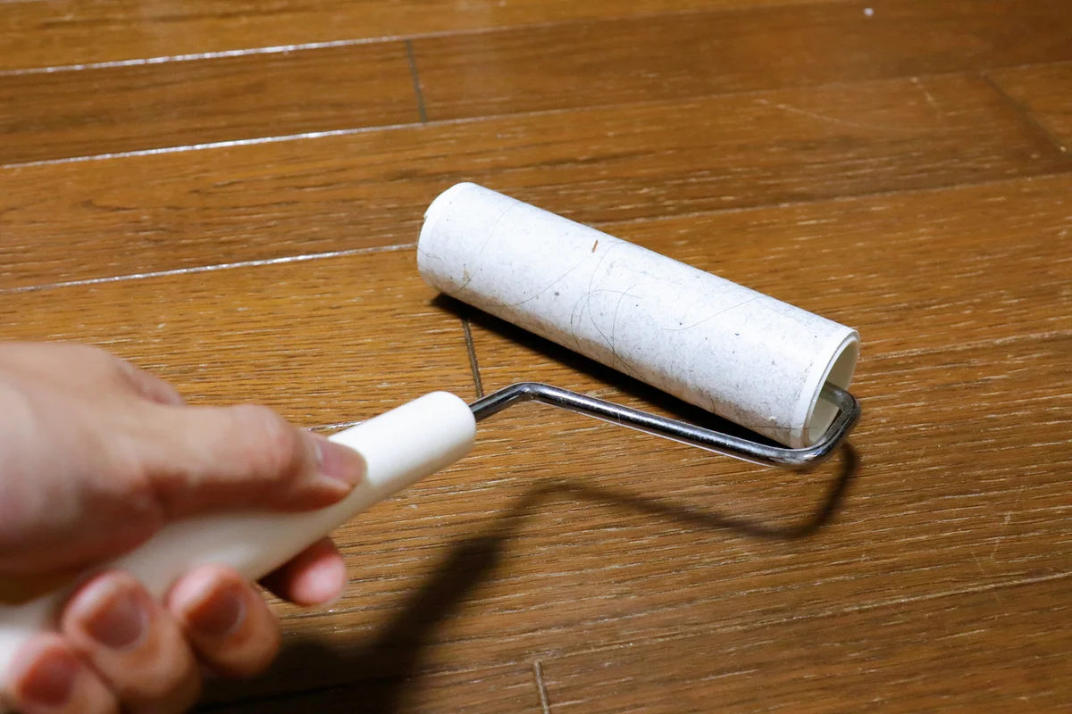 lint roller on floor