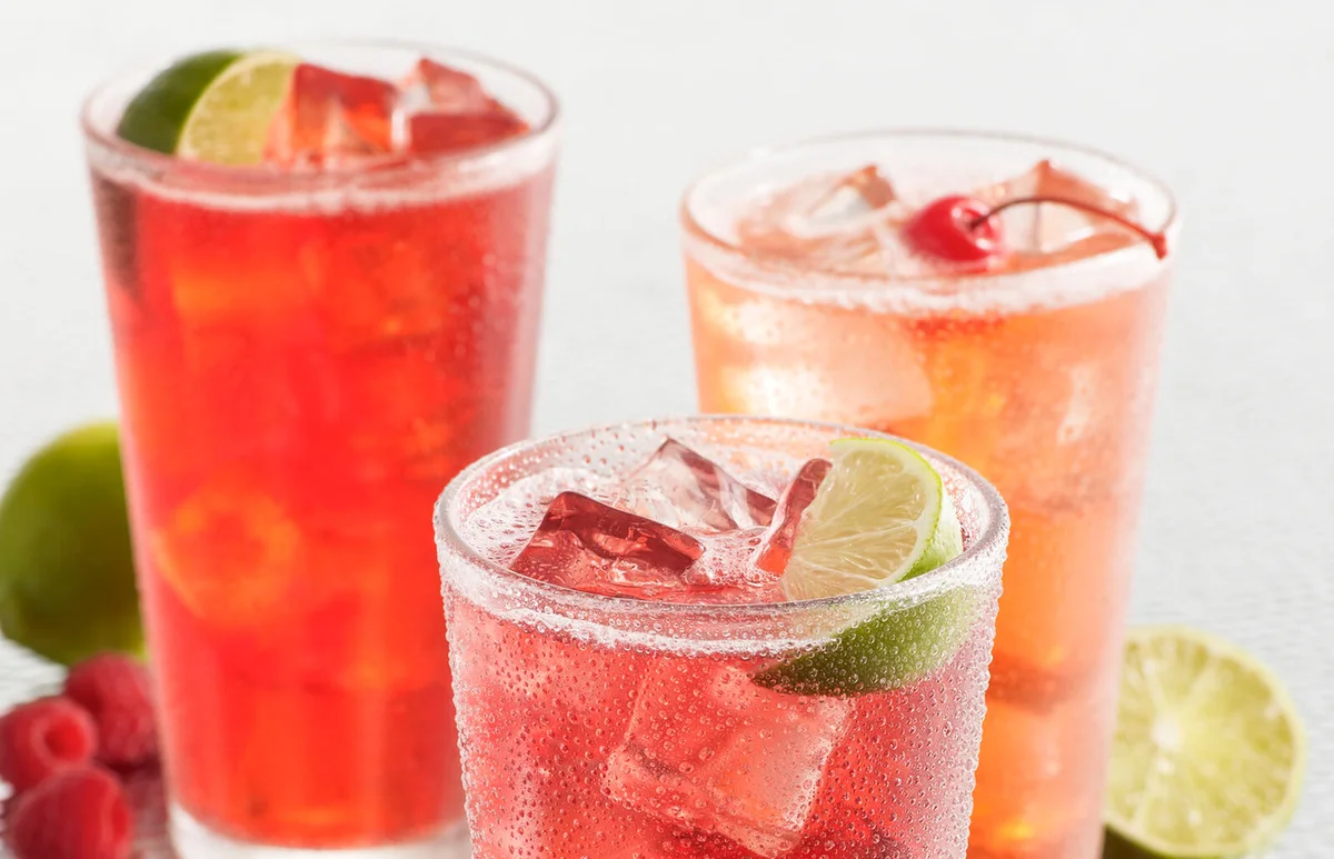 Fresh fruit spritzer drinks