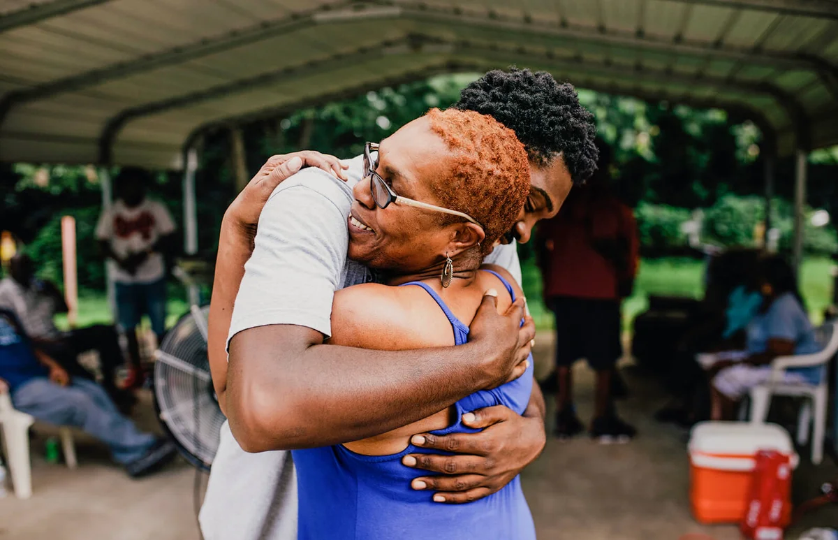 mother hugging her son in-law
