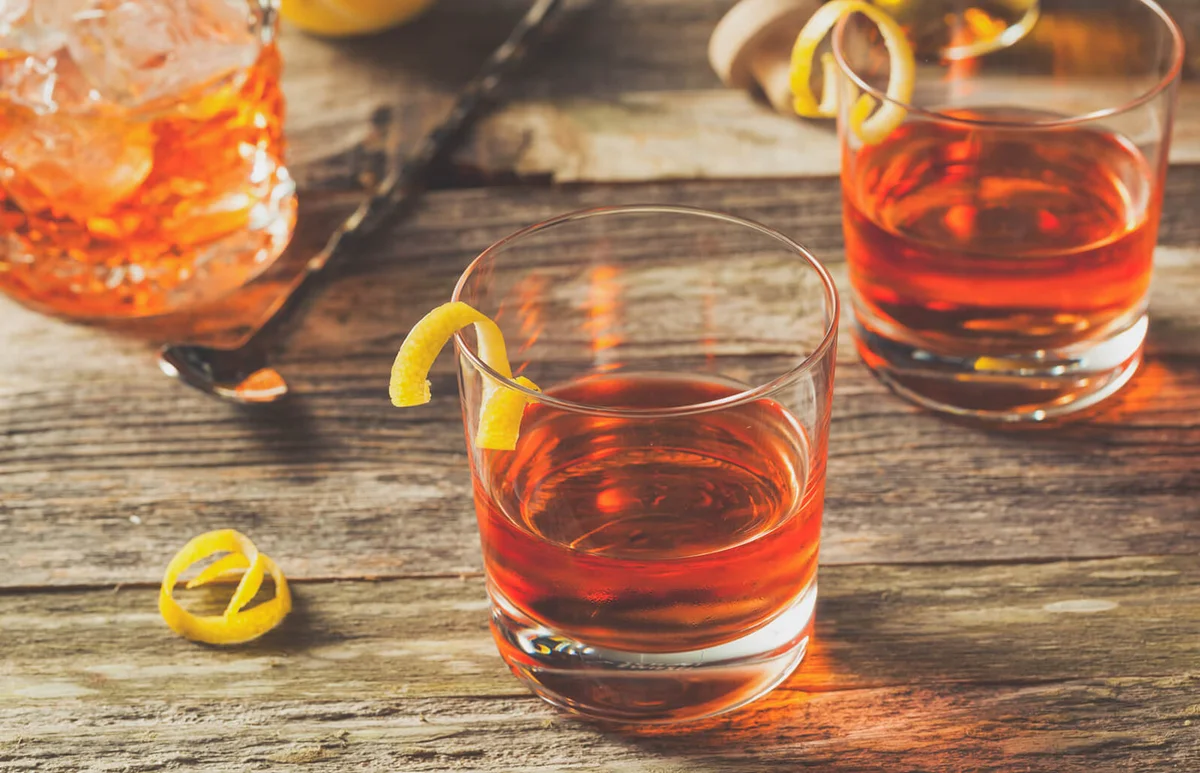 Homemade New Orleans Sazerac Cocktail with Bitters and Rye