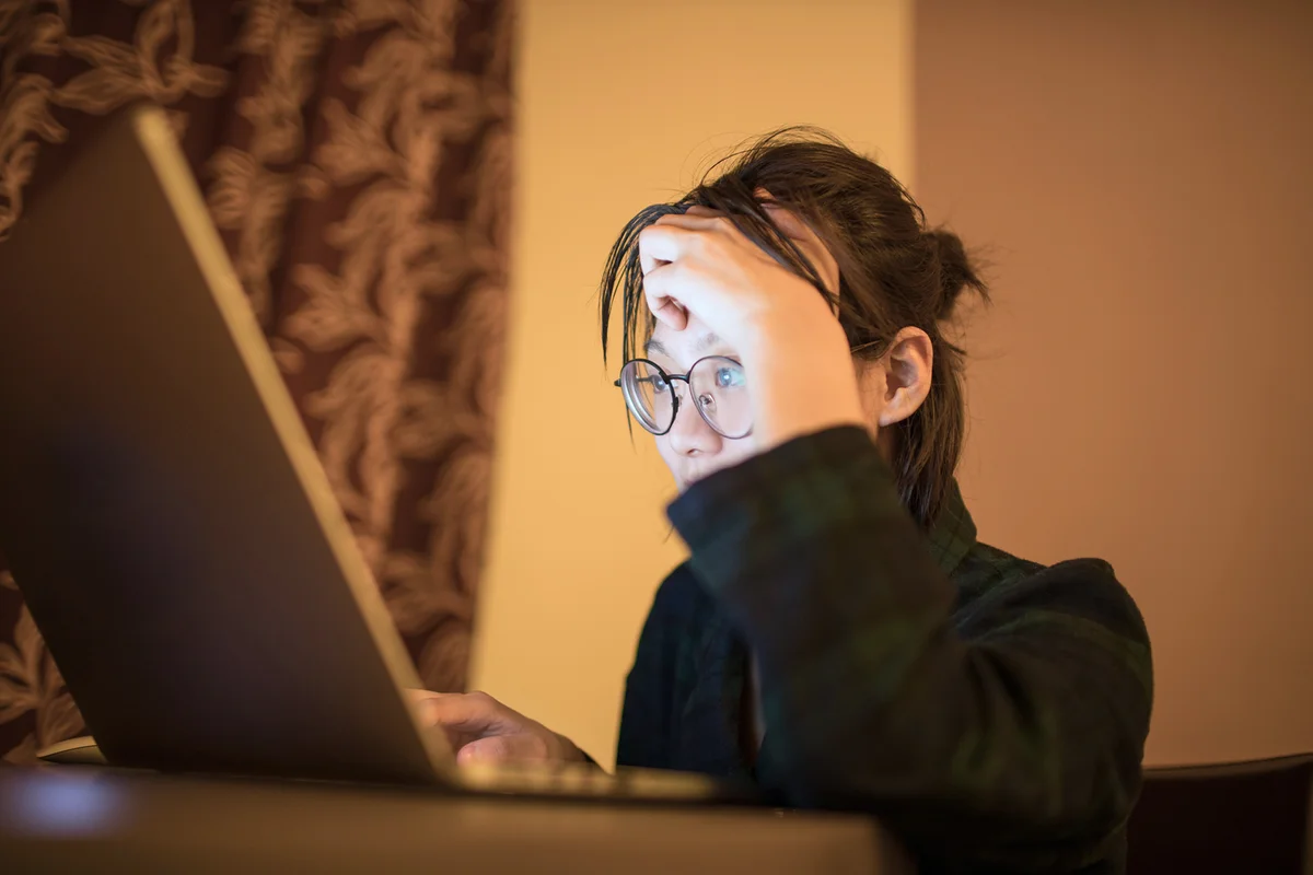 woman using a laptop