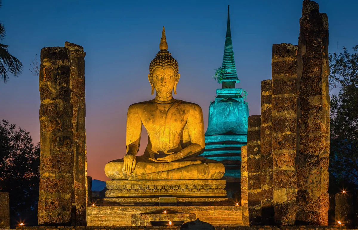 Buddha Statue at Wat Mahathat in Sukhothai Historical Park,Thailand