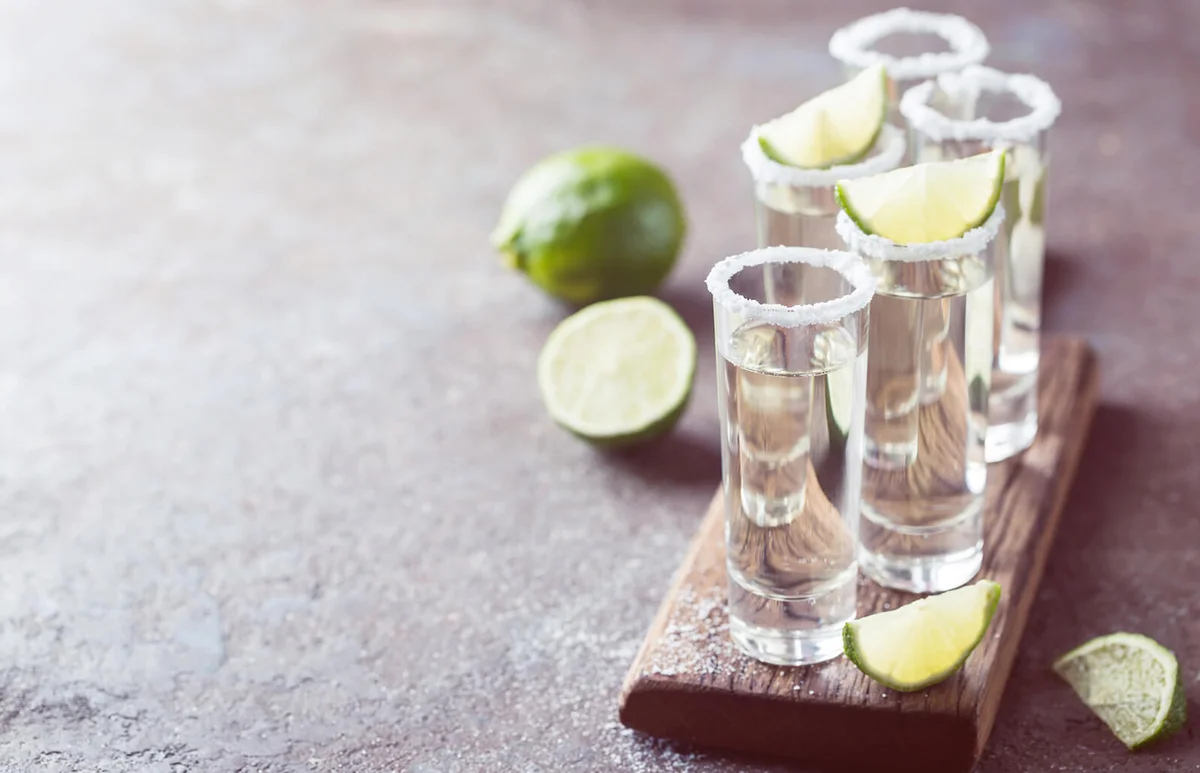 Mexican Gold Tequila with lime and salt
