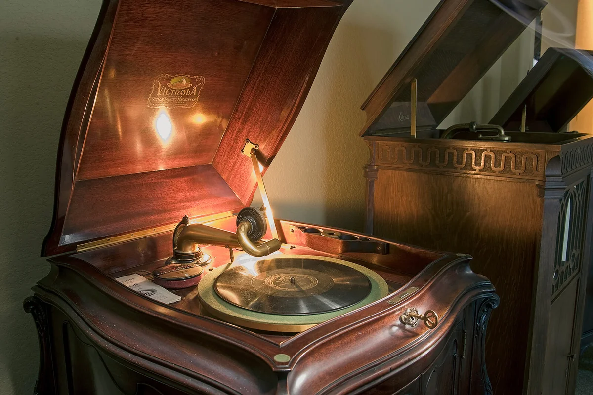 A Victrola phonograph in the collection of Gary Stone at his home in Broomfield | Getty Editorial Use