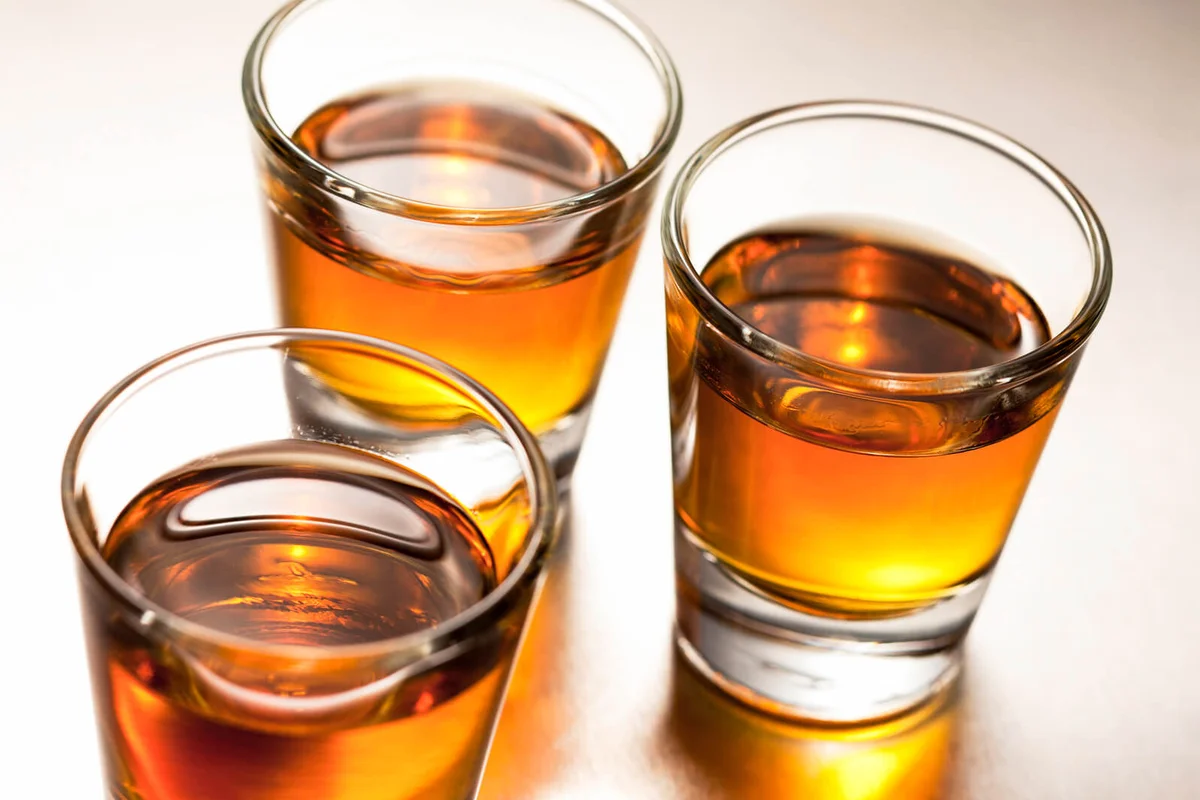 Three shots of fine whiskey