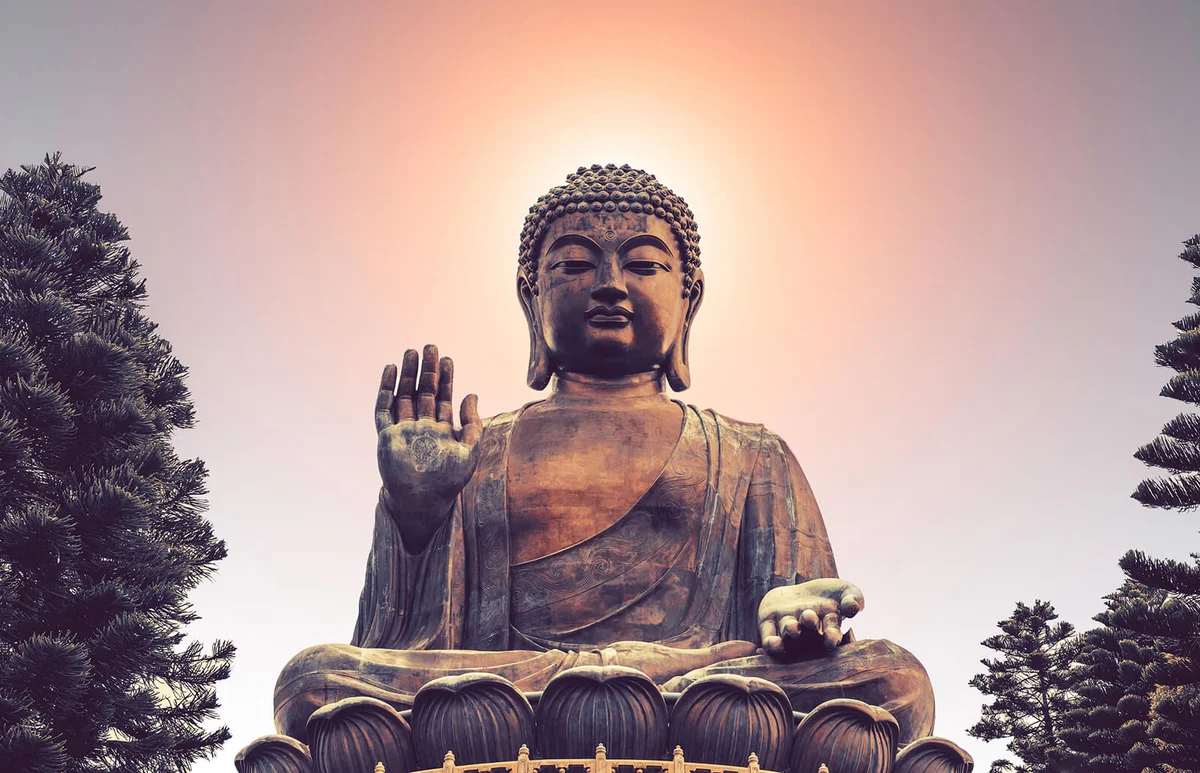 Blessing Buddha and Protection Buddha Statue