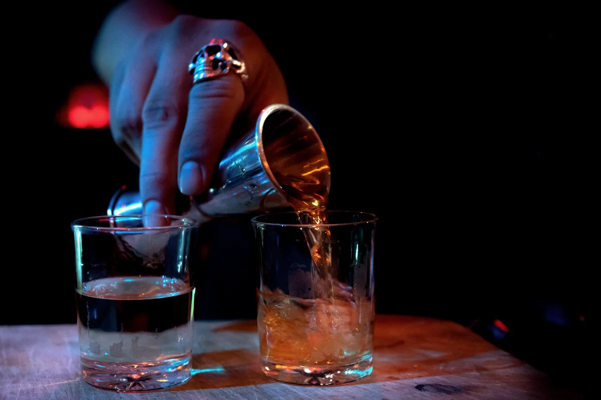 Whiskey and vodka is a rock bar