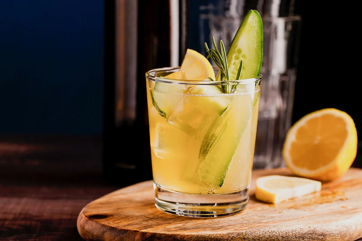 Fresh organic summer cocktail made with sour ginger craft beer