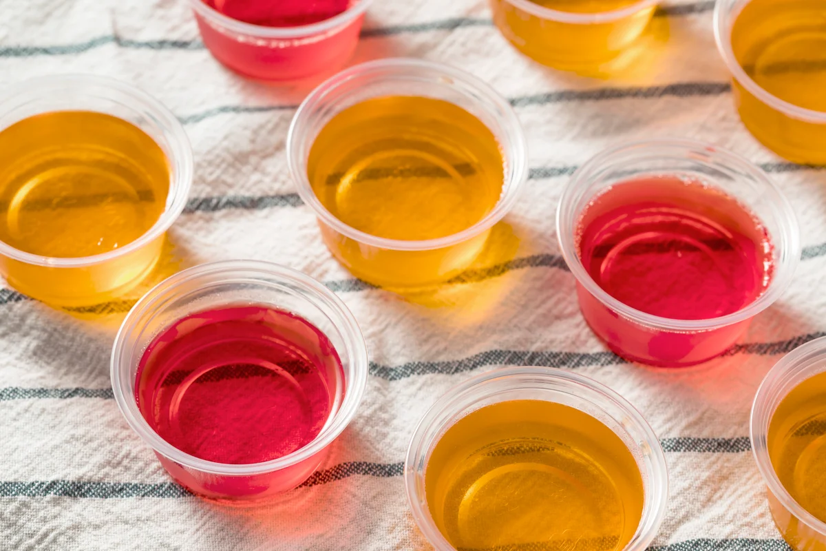 Alcoholic Jelly Orange and Red Shots