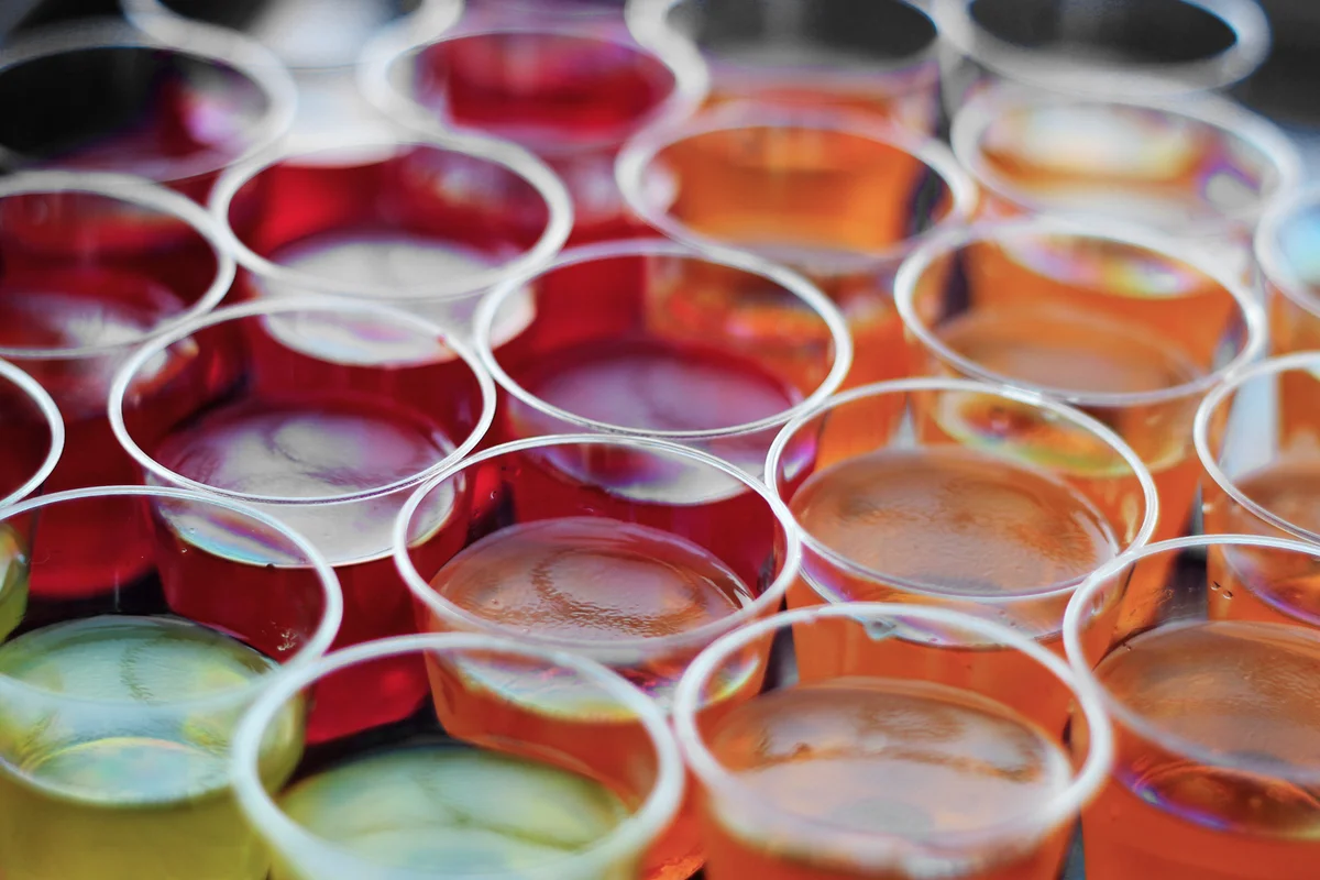 Colourful jello shots