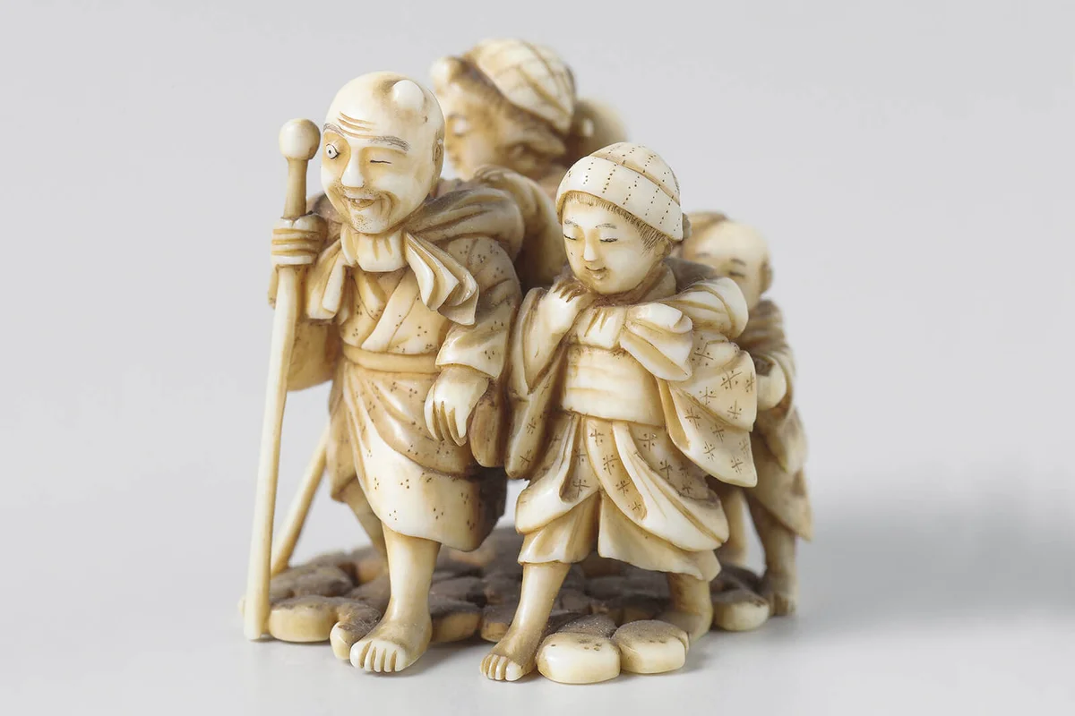 Netsuke, A group of five persons, 1700 - 1900 | Getty Editorial Use