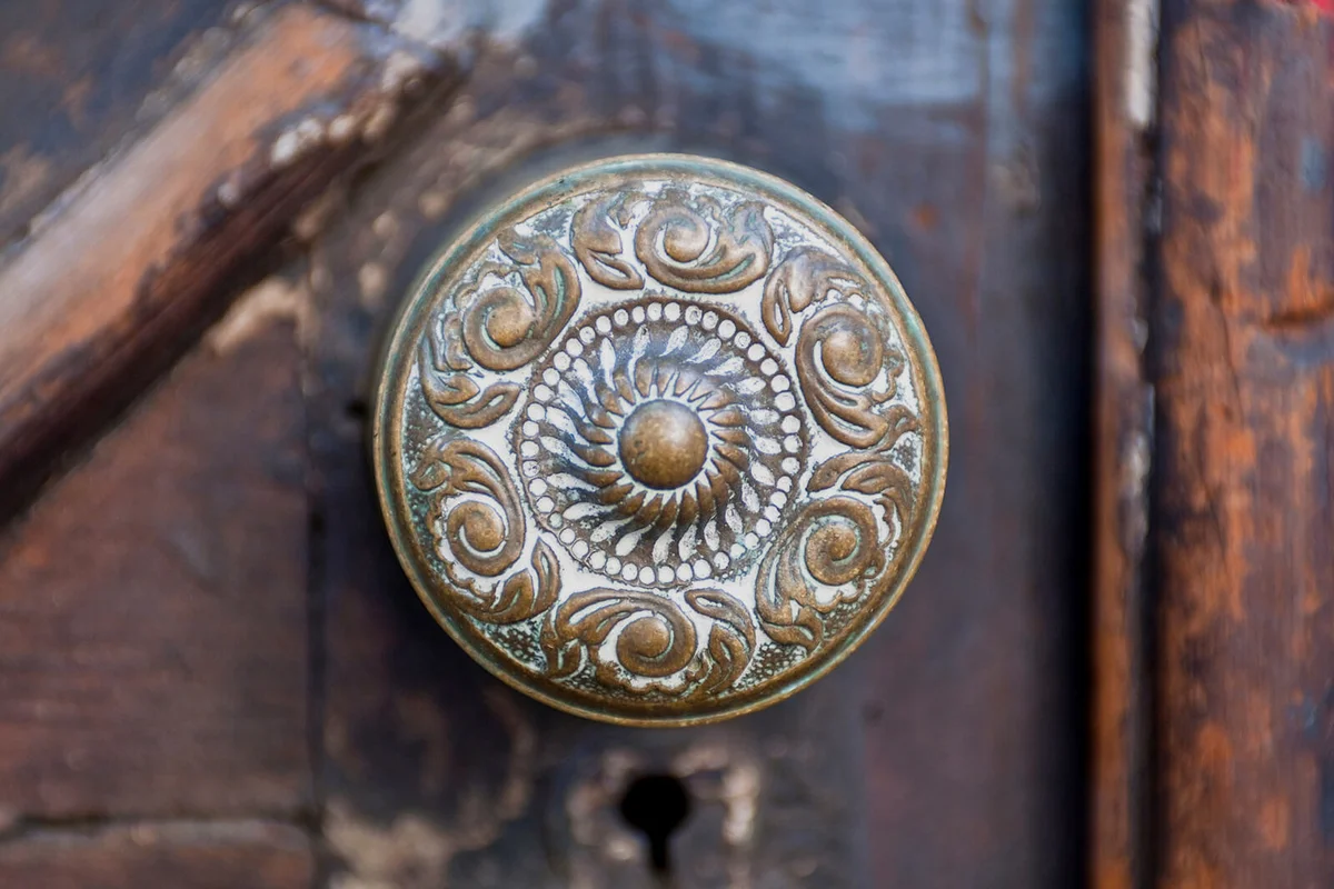 Antique brass door knob