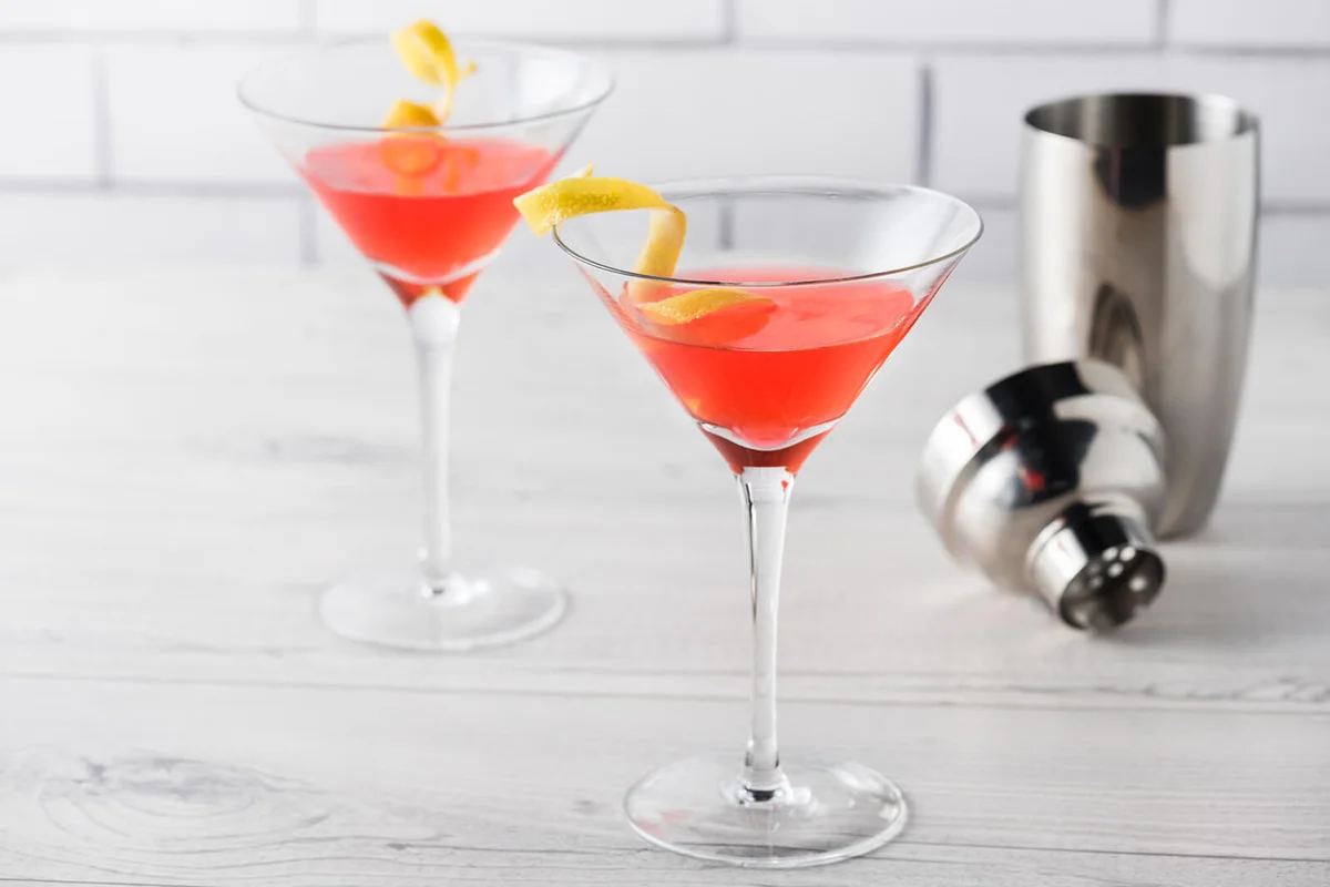Fresh home made cosmopolitan cosmo cocktails
