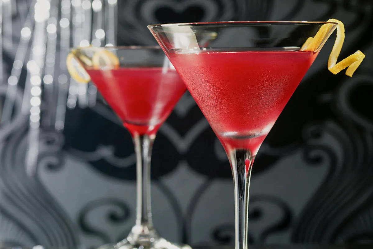 Two Cosmopolitan Cocktail Drinks