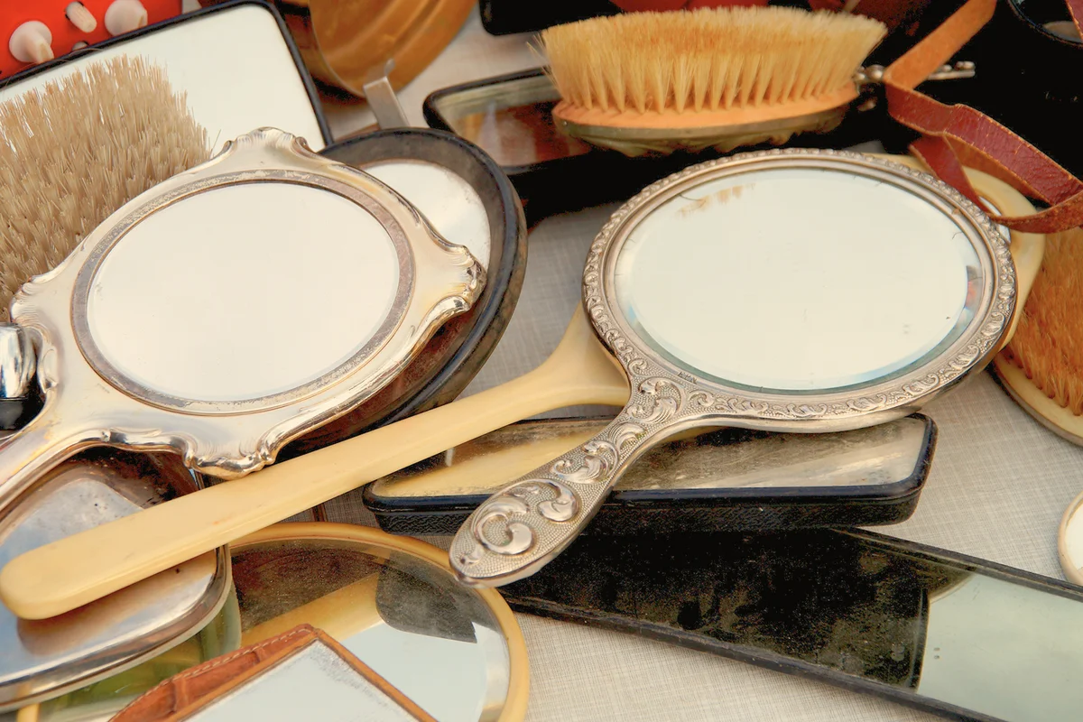 High Angle View Of Objects On Table