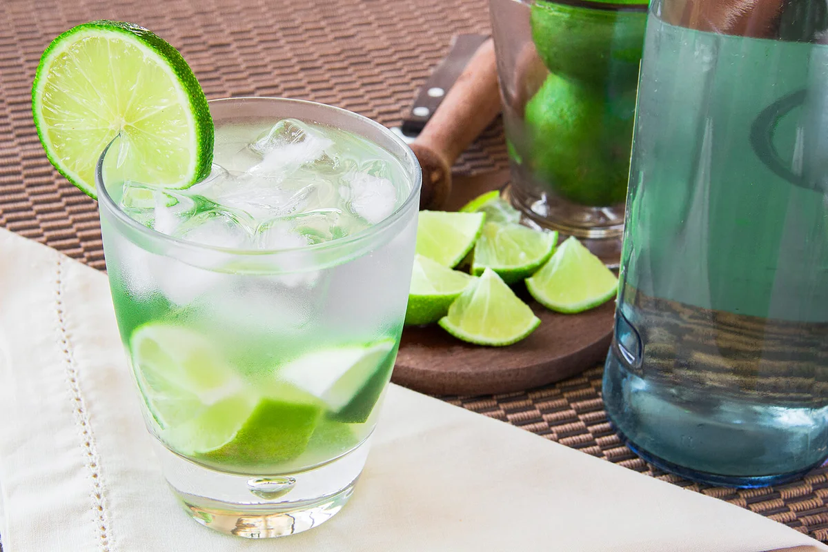 Caipirinha drink and ingredients