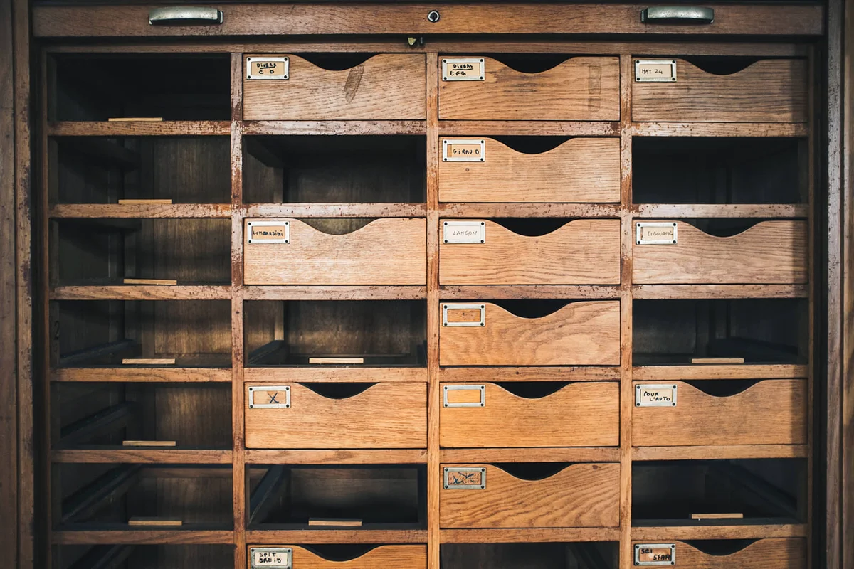 Full Frame Shot Of Wooden Drawers