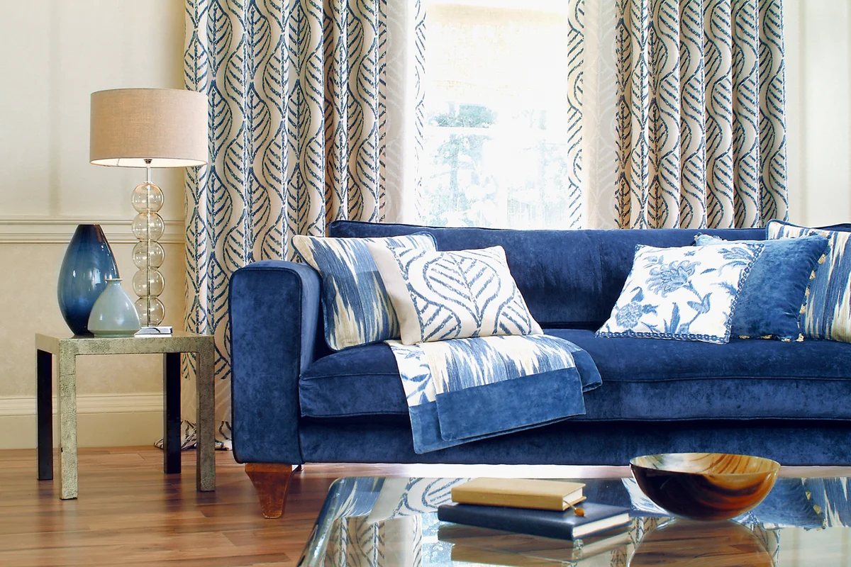 Interior of formal Sofa In Window with cushions