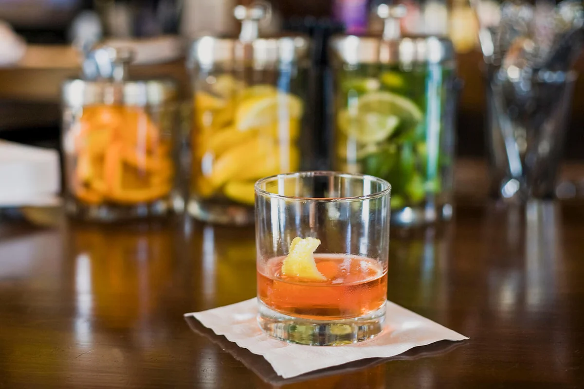 Traditional Sazerac cocktail