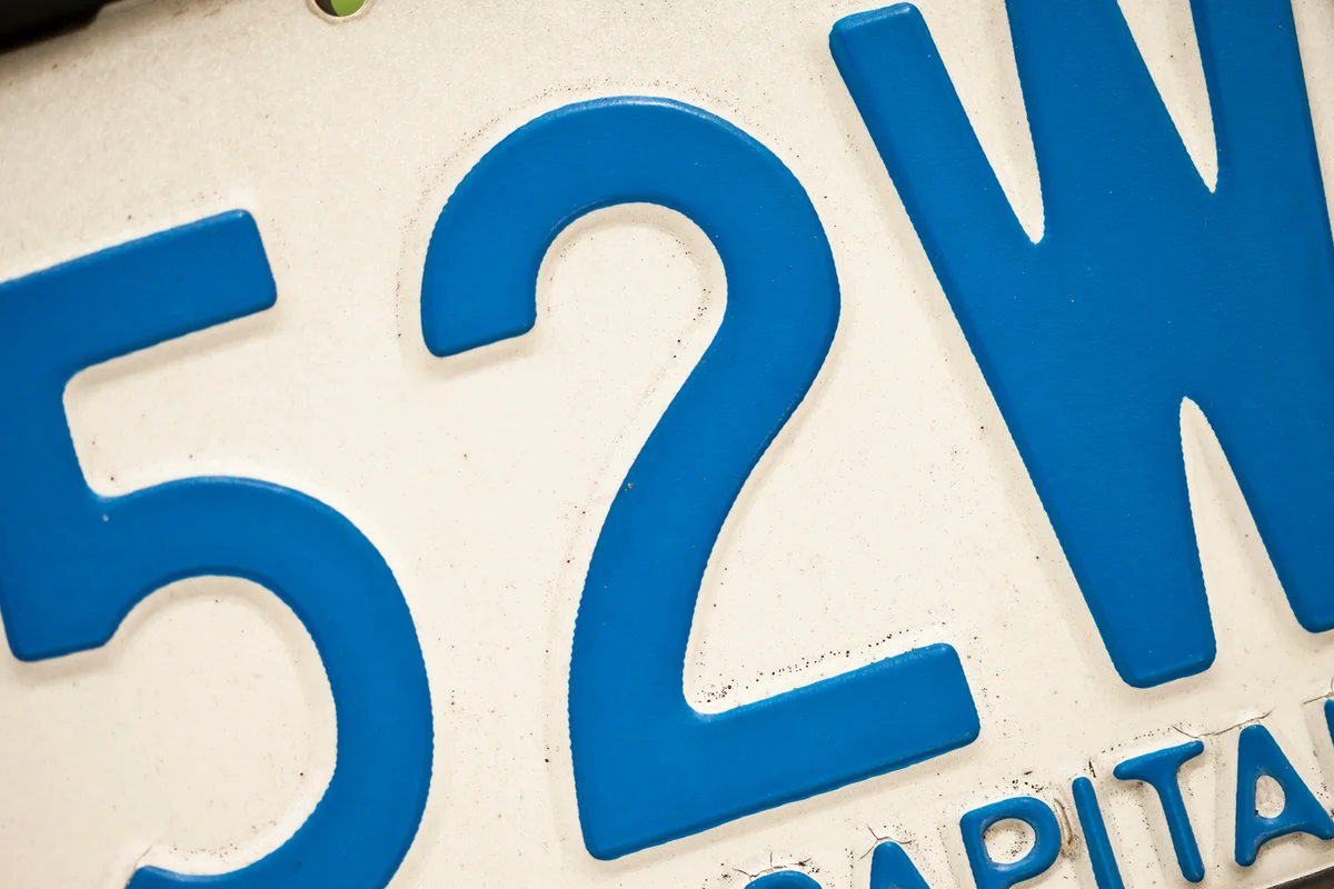 Close-up of a licence plate