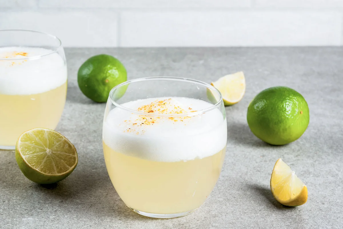 Chilean traditional liqueur pisco sour