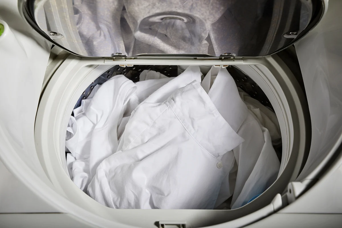 White Clothing in the washing machine