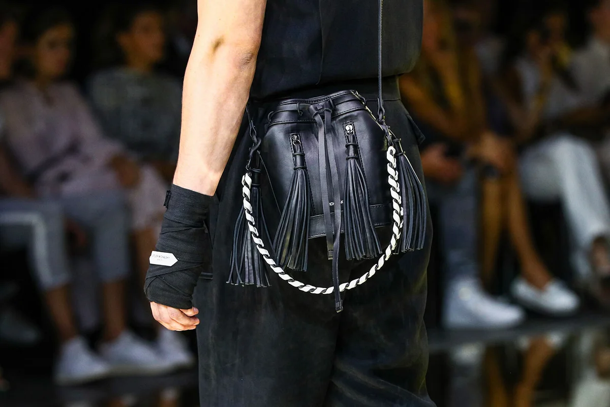 A model (bag detail) walks the runway at the Michalsky StyleNite show | Getty Editorial Use