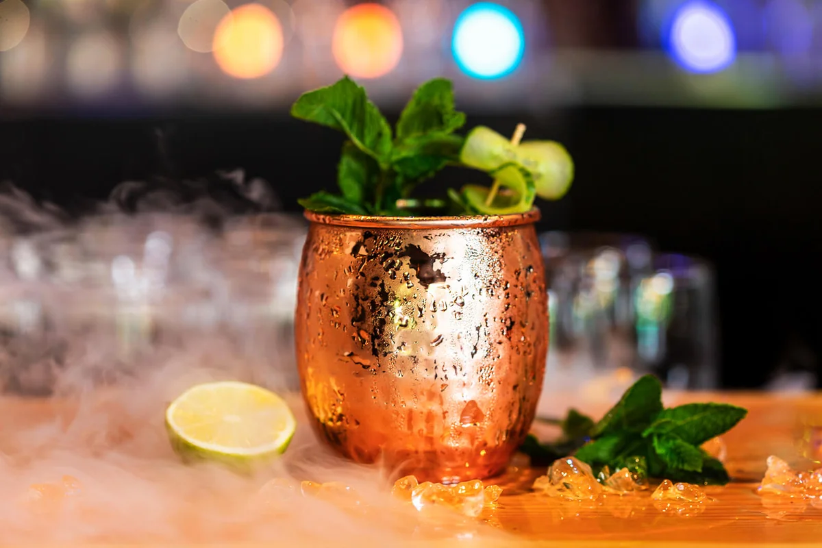 Irish Mule cocktail served in a copper mug