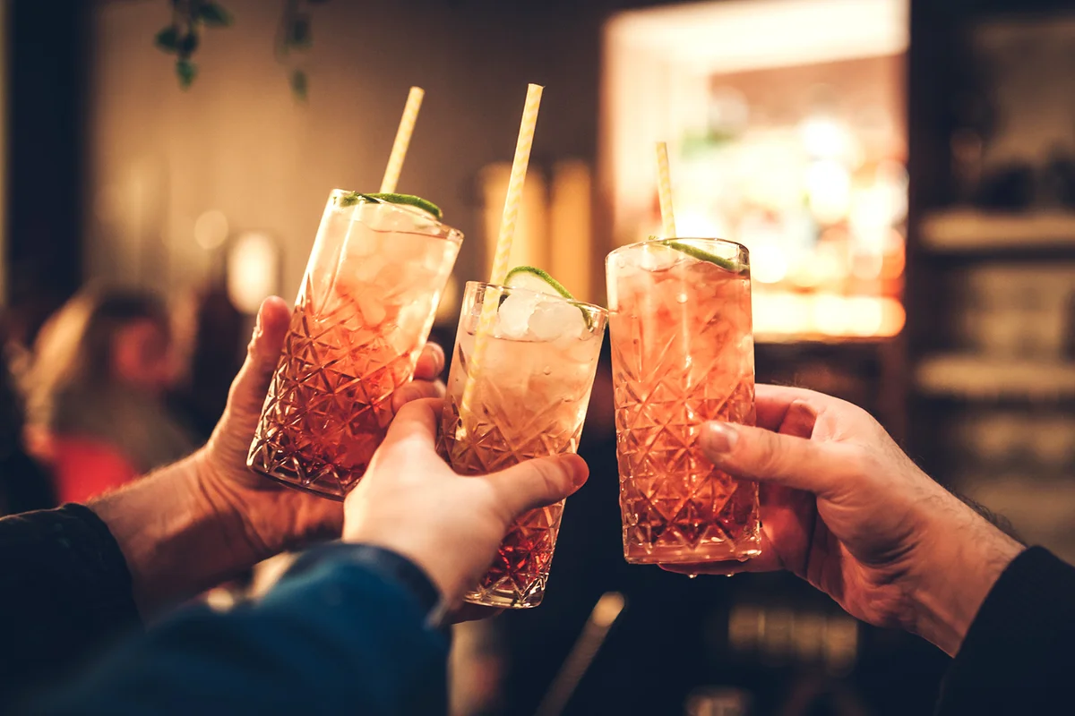 Bitter and soda with vodka