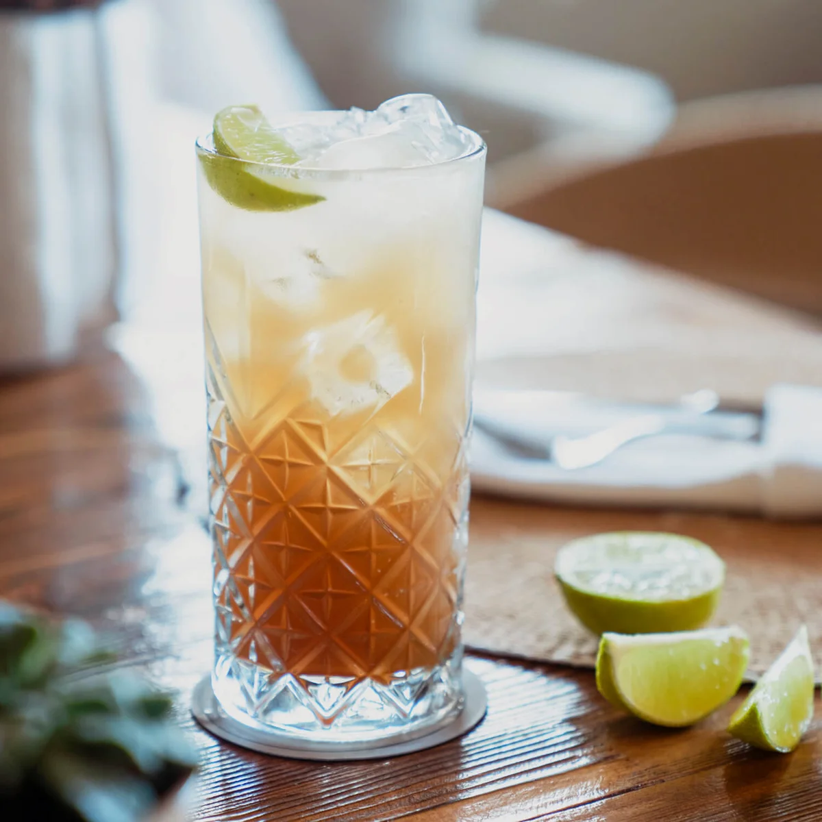 Fresh summer cocktail with ice