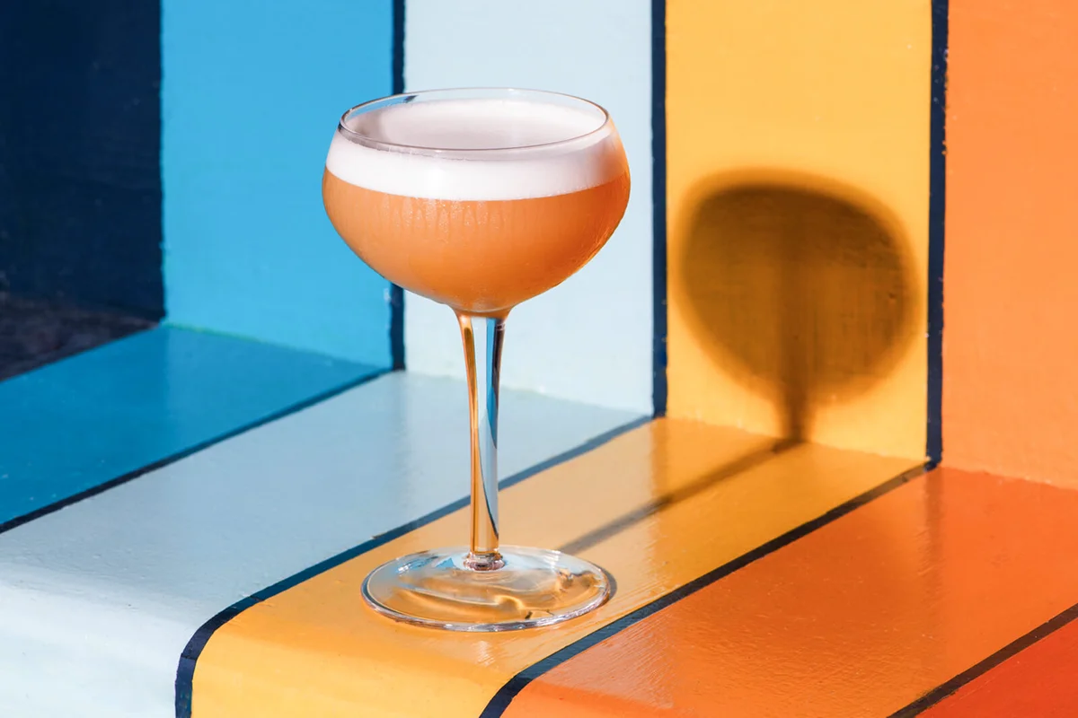 Amaretto Sour on a colorful stairs