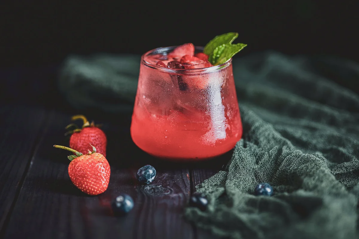 Fresh strawberry cocktail