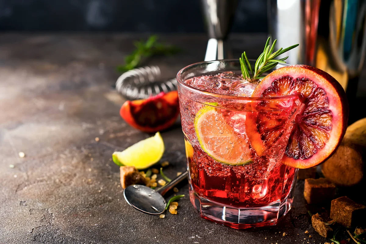Cocktail Decorated With Grapefruit