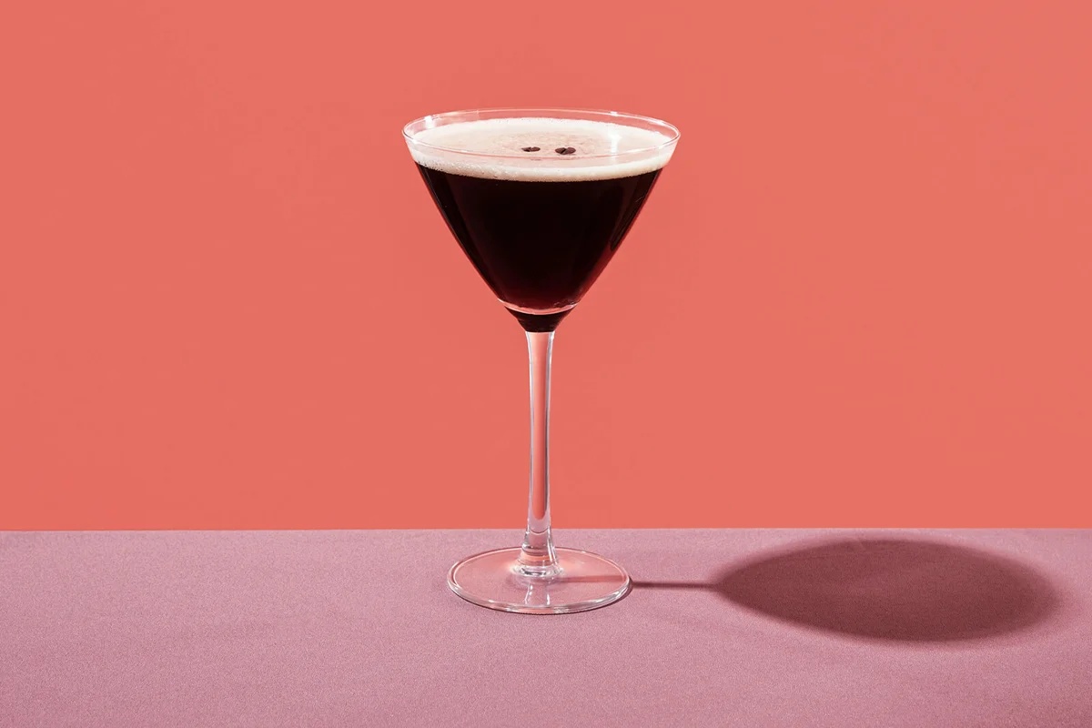 espresso martini in a cocktail glass
