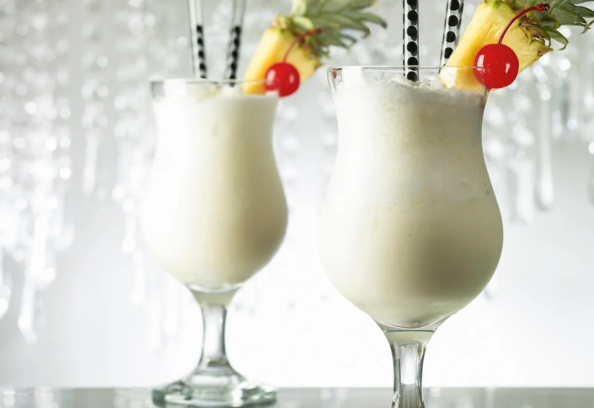 Two Pina Colada Cocktail Drinks