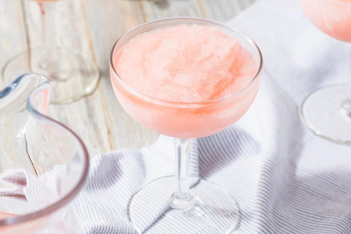 Cold Refreshing Frozen Rosé Wine Cocktail