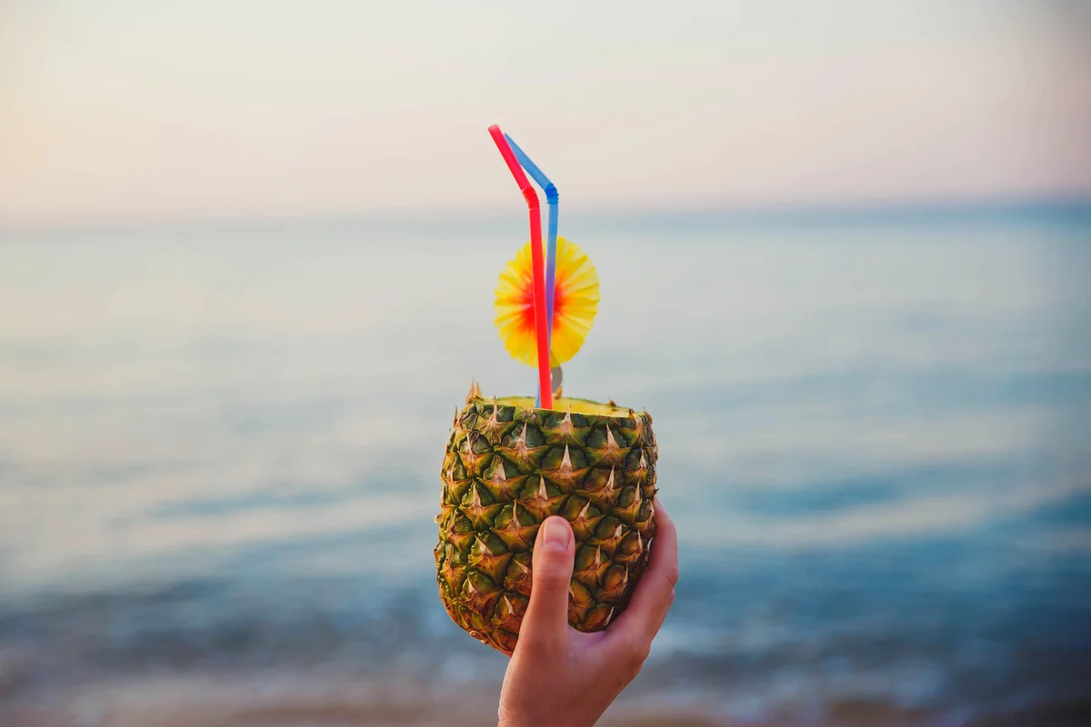 Tropical macadamia rum punch