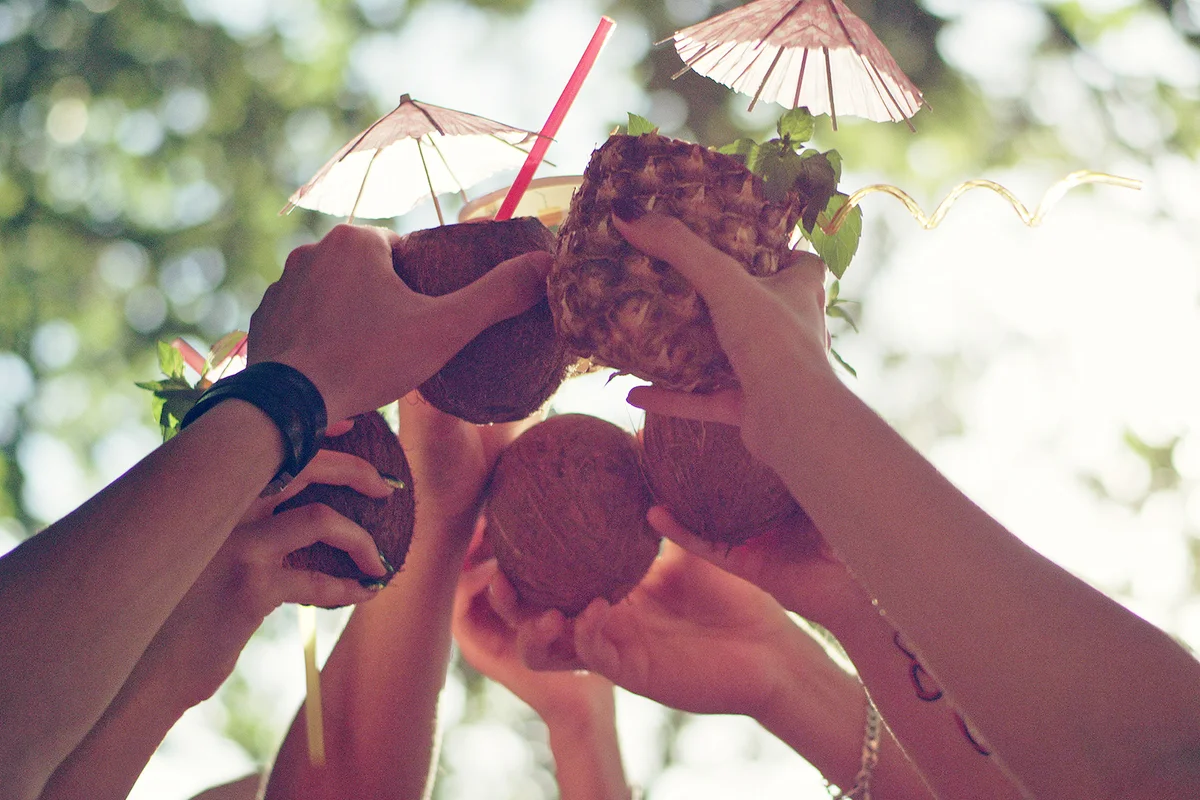 Fruity hawaiian drinks