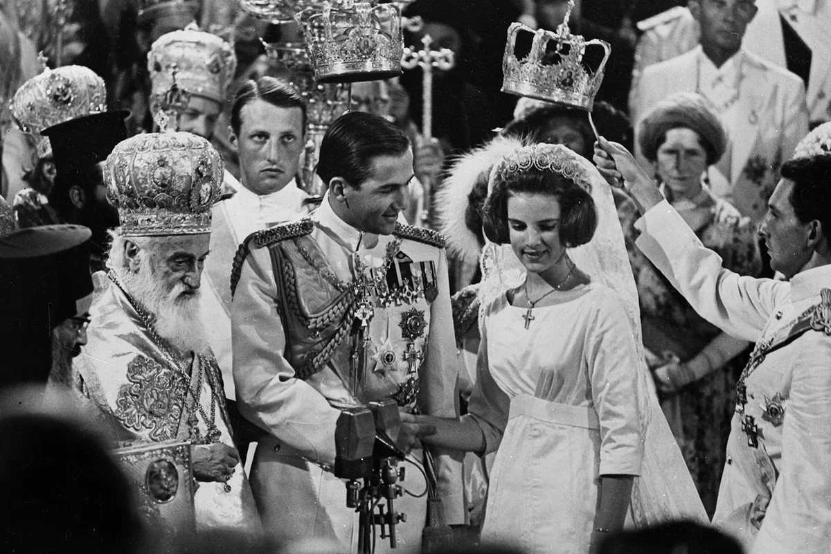 21st September 1964: King Constantine of Greece and Princess Anne-Marie of Denmark during their wedding in Athens Cathedral | 21st September 1964: King Constantine of Greece and Princess Anne-Marie of Denmark during their wedding in Athens Cathedral