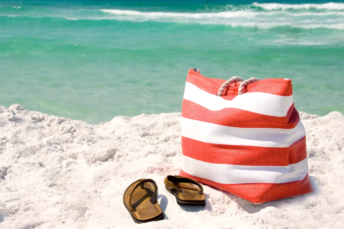 Beach Bag and Sandals