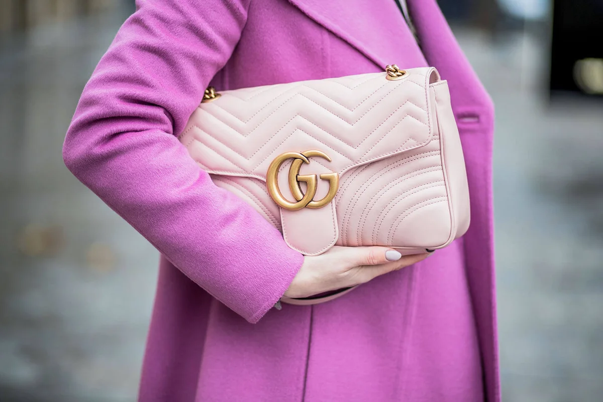 light pink GG Marmont flap bag Gucci | Getty Editorial Use