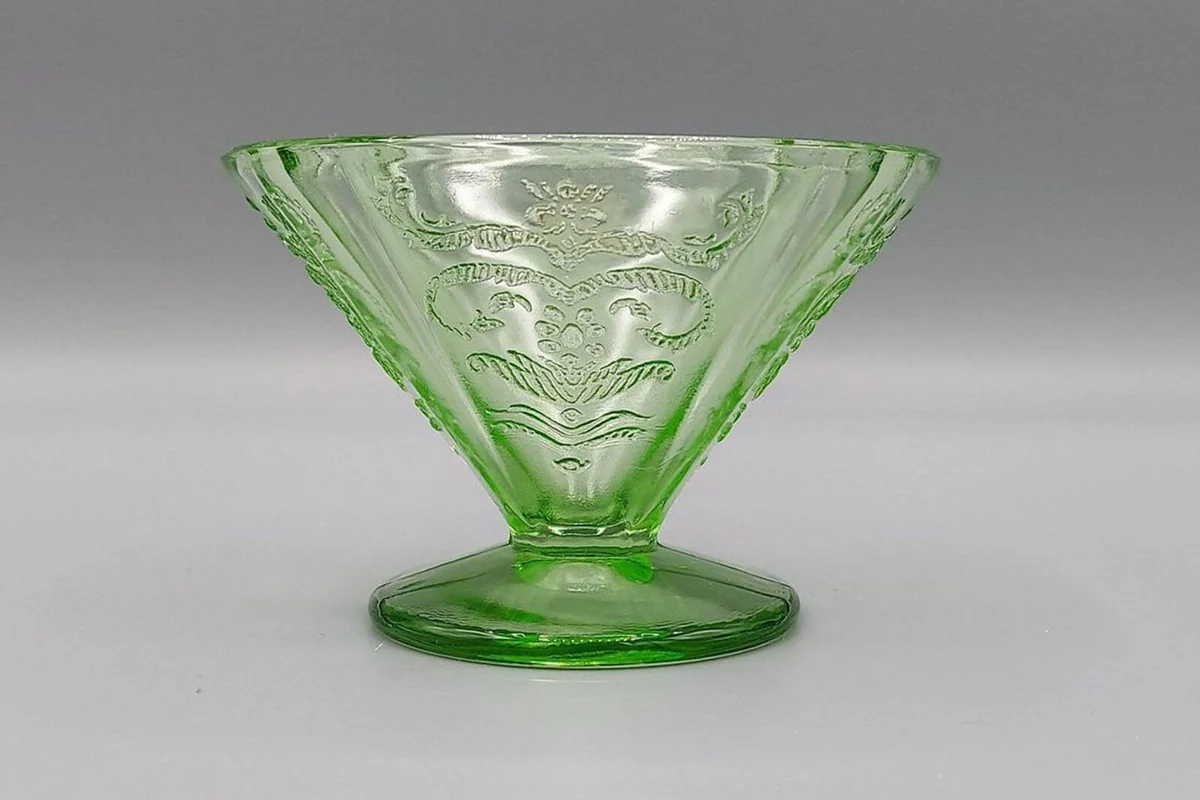 Green Madrid Depression Glass Sherbet