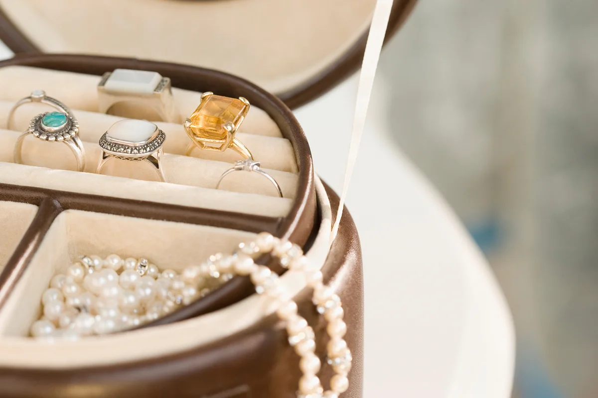 Jewellery in jewellery box