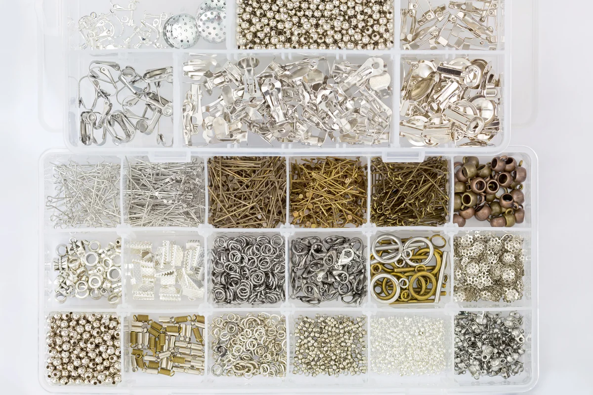 Clasps, beads, head pins, clip on earring, jump rings for jewelry making supply