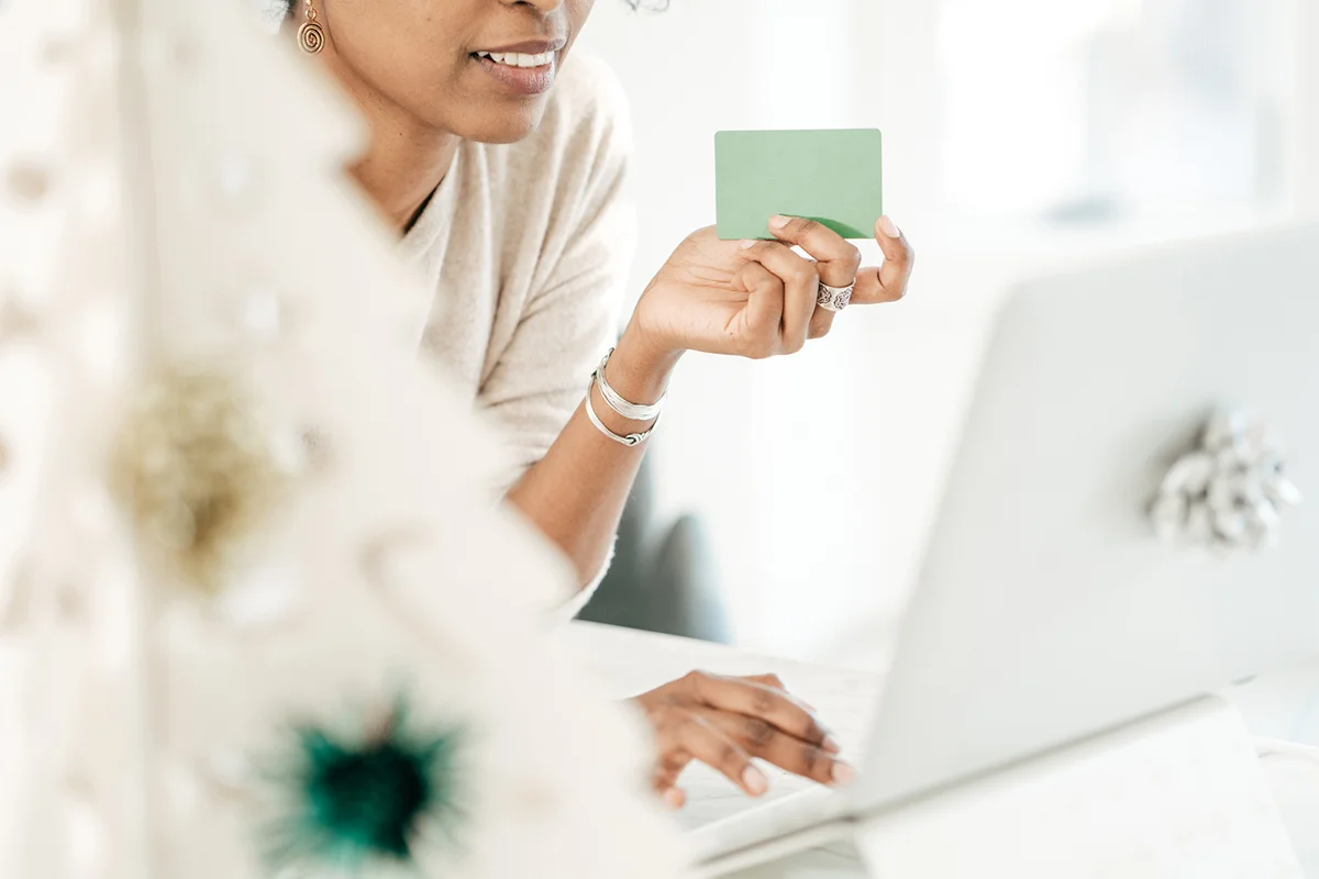 Woman with gift card
