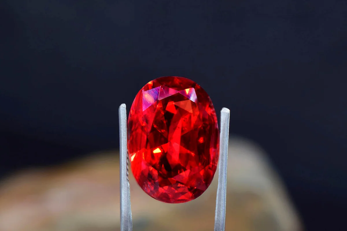 Close-Up Of Red Gemstone