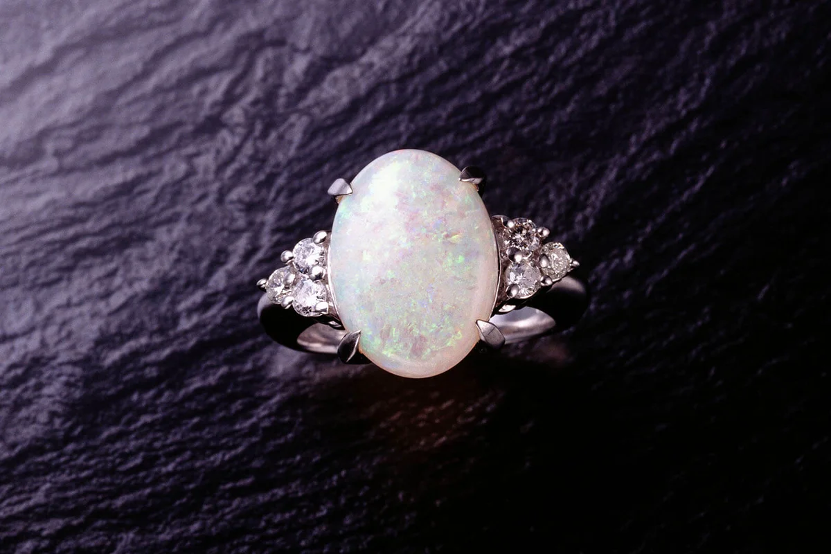 Opal stone on ring