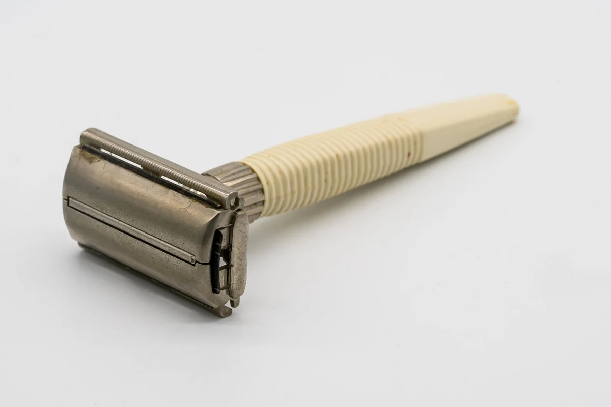 Razor Against White Background