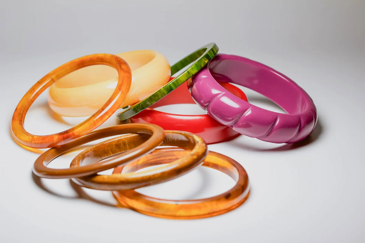 multi-color vintage bakelite bangle bracelets